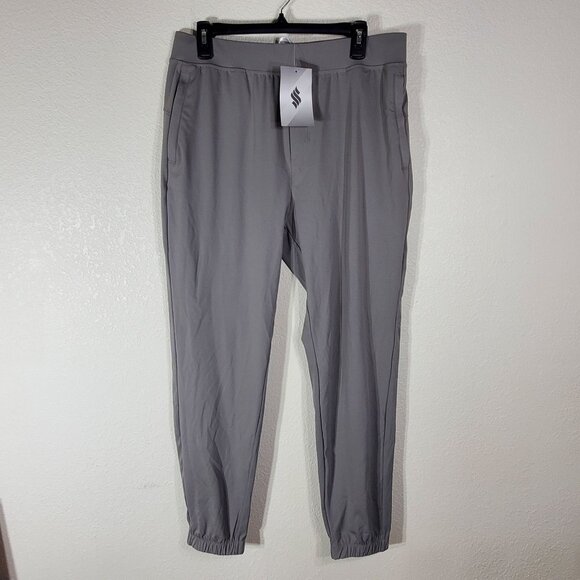 Soothfeel Mens Large Gray Athletic Joggers Pants Zipper Pockets quick-drying - Picture 2 of 8